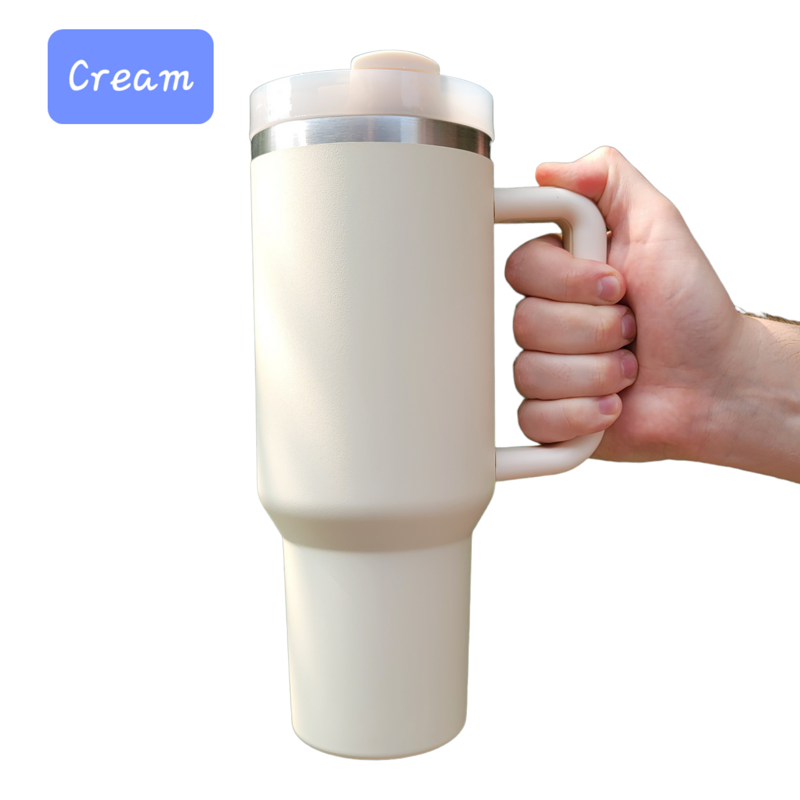 Cream 40oz No Brand Tumbler