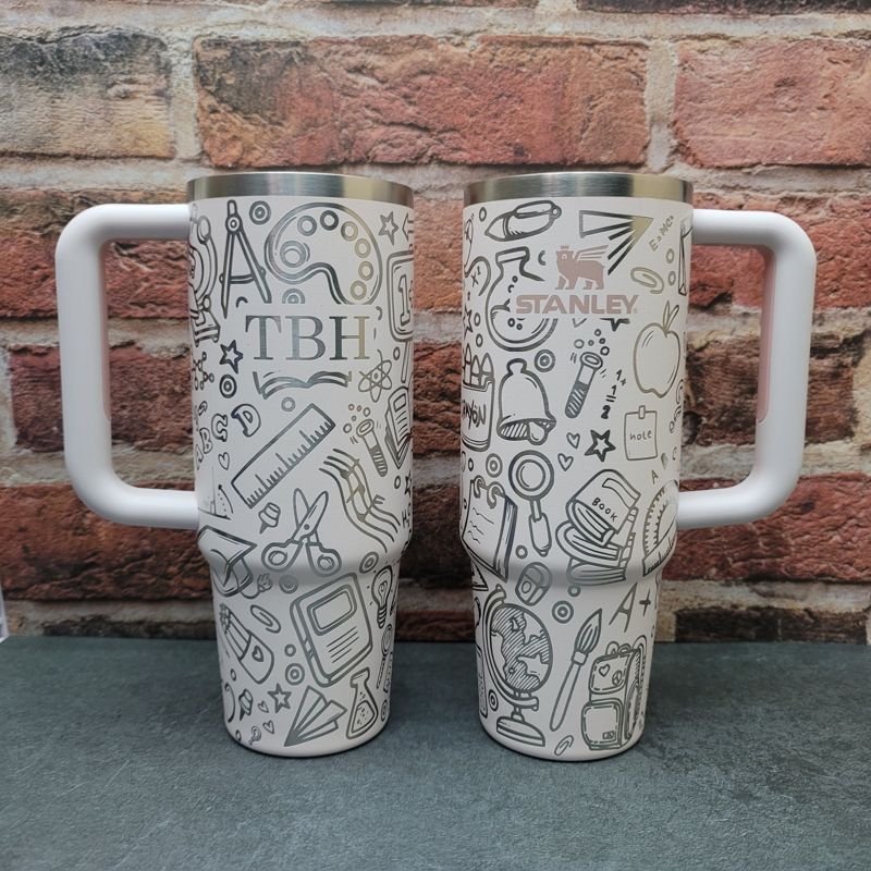 Celebrate Educators with Personalized Teacher Stanley Tumbler - Custom Teacher Appreciation Gift, Laser Engraved Teacher Tumbler (30oz Fog H2.0, Teacher Only)