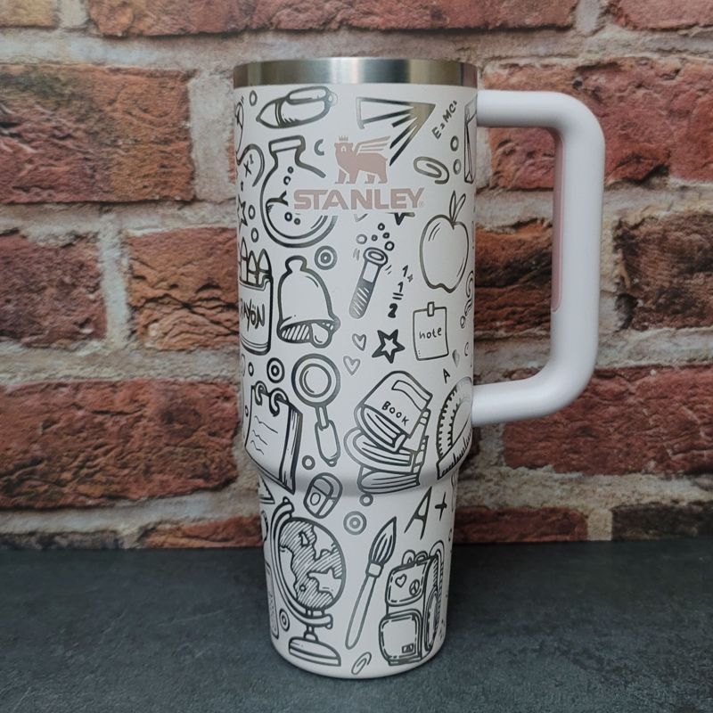 Celebrate Educators with Personalized Teacher Stanley Tumbler - Custom Teacher Appreciation Gift, Laser Engraved Teacher Tumbler (30oz Fog H2.0, Teacher Only)