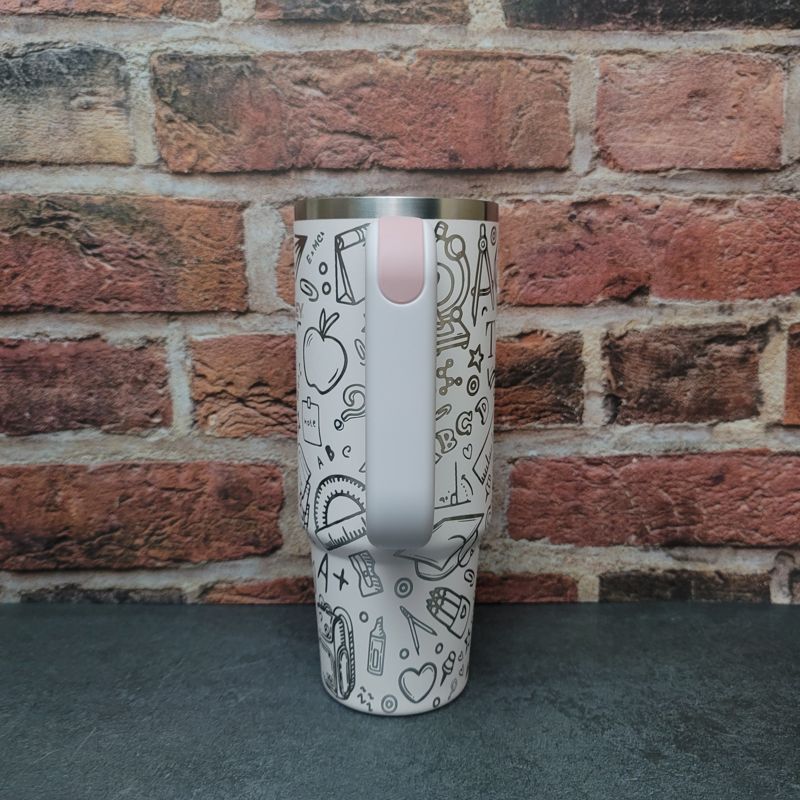 Celebrate Educators with Personalized Teacher Stanley Tumbler - Custom Teacher Appreciation Gift, Laser Engraved Teacher Tumbler (30oz Fog H2.0, Teacher Only)