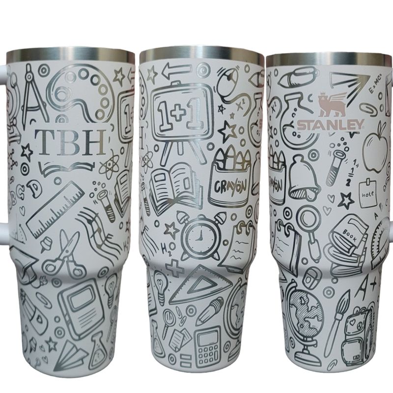Celebrate Educators with Personalized Teacher Stanley Tumbler - Custom Teacher Appreciation Gift, Laser Engraved Teacher Tumbler (30oz Fog H2.0, Teacher Only)
