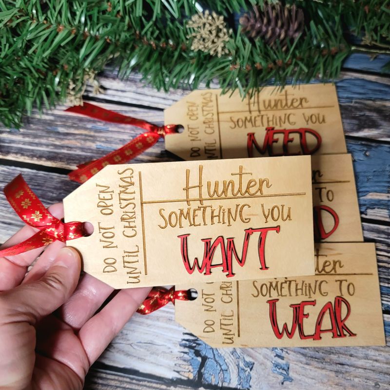 Something You Want, Something You Need Personalized 3D Gift Tags