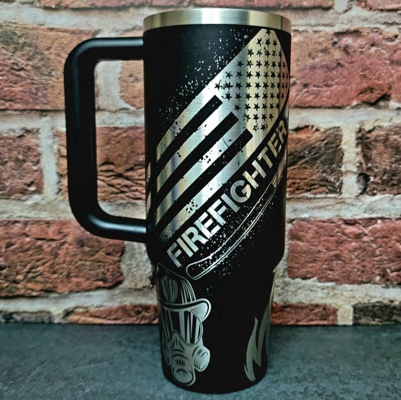 Laser-Engraved Firefighter Tribute Tumbler - Celebrate Your Hero in Style (30oz Fog H2.0 | Fireman Only)
