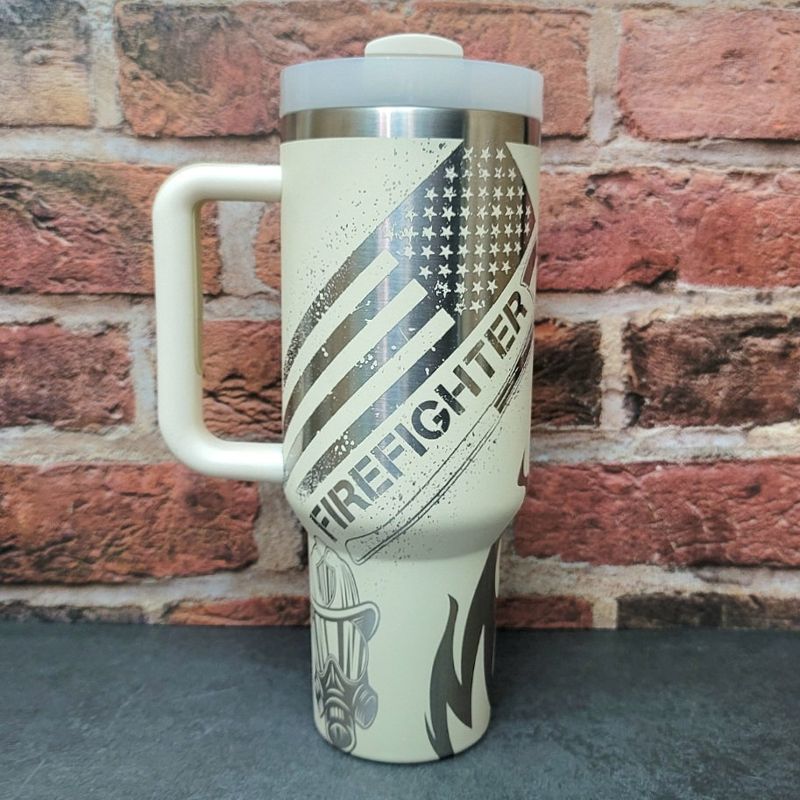 Laser-Engraved Firefighter Tribute Tumbler - Celebrate Your Hero in Style (30oz Fog H2.0 | Fireman Only)