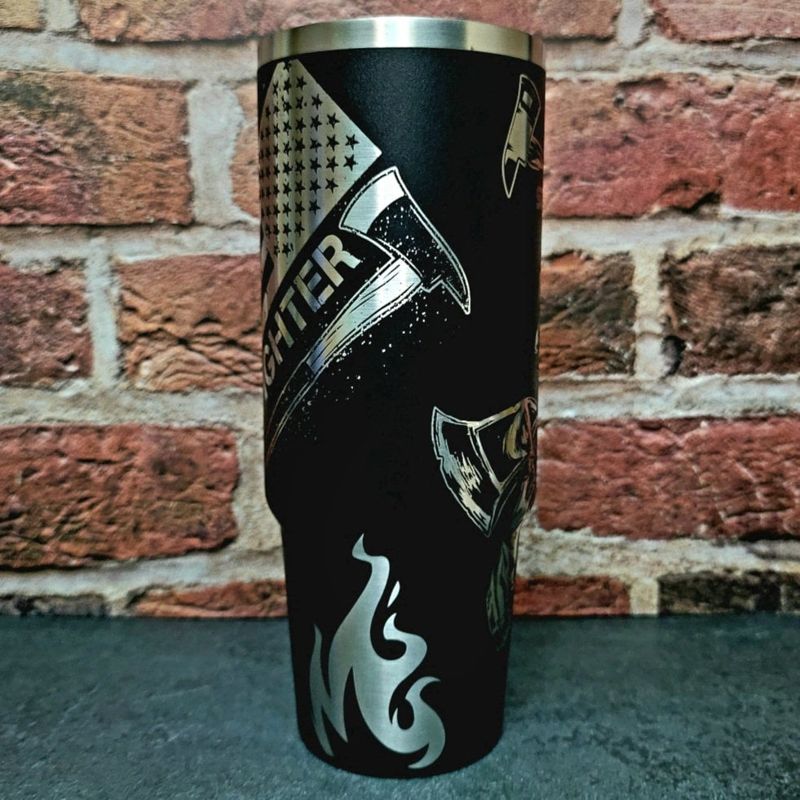 Laser-Engraved Firefighter Tribute Tumbler - Celebrate Your Hero in Style (30oz Fog H2.0 | Fireman Only)