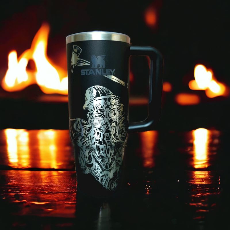 Laser-Engraved Firefighter Tribute Tumbler - Celebrate Your Hero in Style (30oz Fog H2.0 | Fireman Only)
