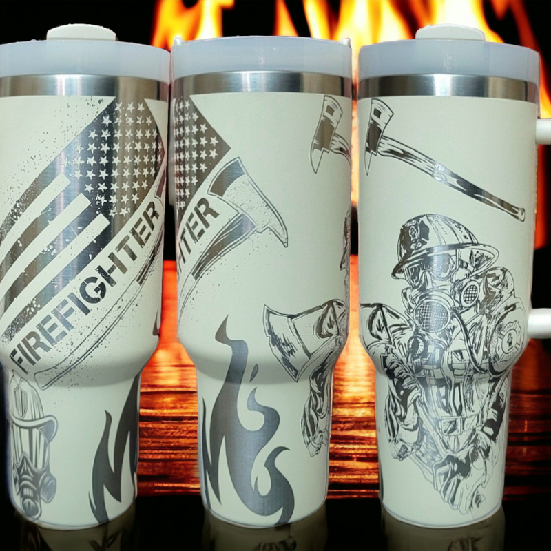 Laser-Engraved Firefighter Tribute Tumbler - Celebrate Your Hero in Style (30oz Fog H2.0 | Fireman Only)