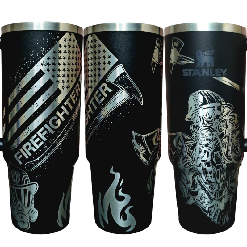 Laser-Engraved Firefighter Tribute Tumbler - Celebrate Your Hero in Style (30oz Fog H2.0 | Fireman Only)