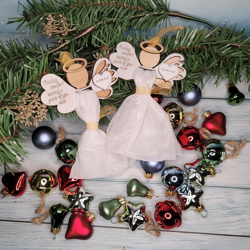 Personalized Angel Memorial Ornament: Engraved Keepsake with Remembrance Loop for Cherished Holiday Tributes