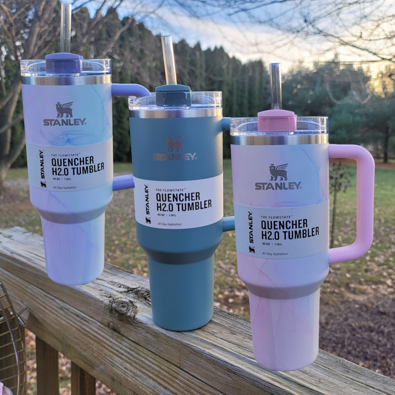 Stanley 40oz Target Exclusive, Tulle H2.0, Shale H2.0, Watercolor Dusk H2.0, Engraved Stanley (Shale H2.0 | Logo on Cup)