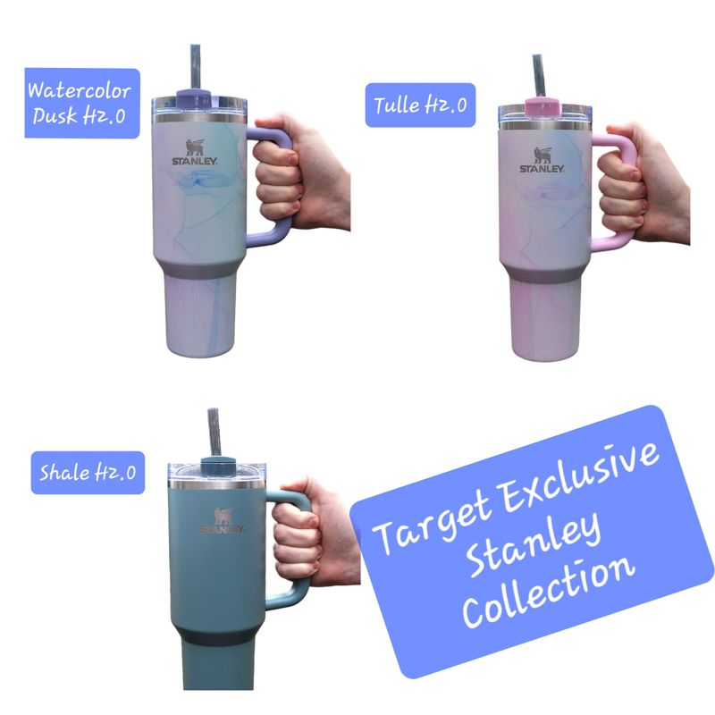Stanley 40oz Target Exclusive, Tulle H2.0, Shale H2.0, Watercolor Dusk H2.0, Engraved Stanley (Shale H2.0 | Logo on Cup)