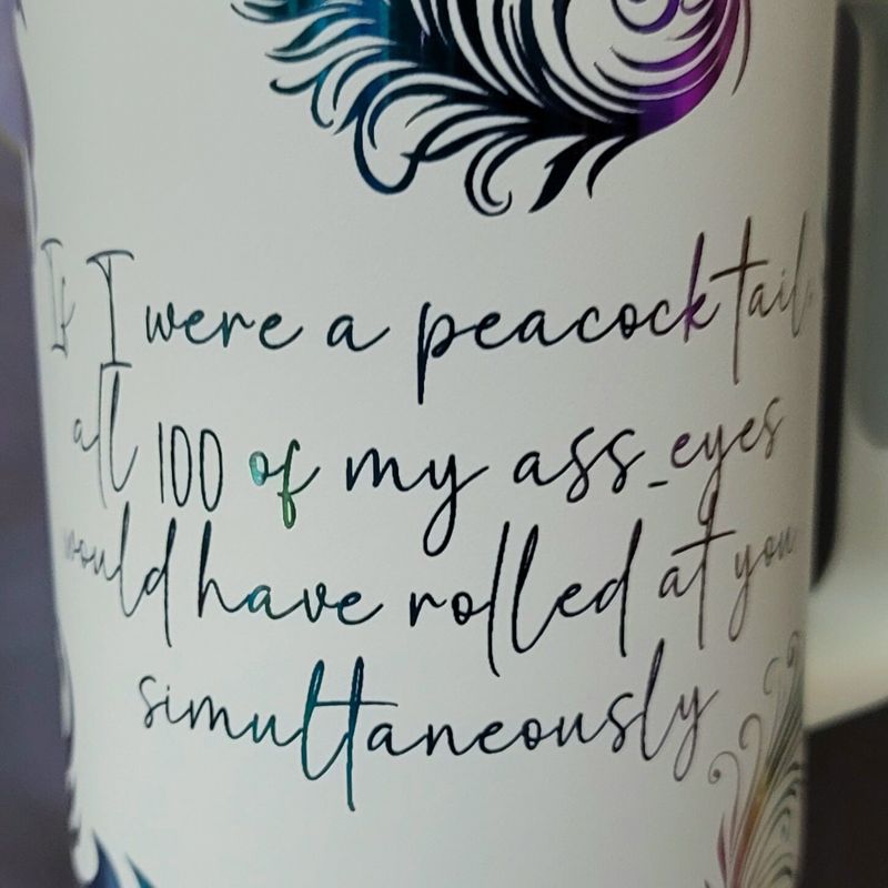 Peacock 40oz  Oil Slick Tumbler (White Rainbow)