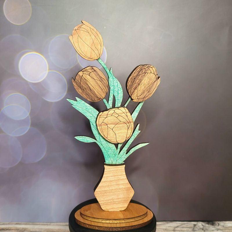 Handcrafted Wooden Floral Bouquets โ Eternal Beauty in Roses, Lilies, and More! Personalized Tags, Custom Colors, and Unforgettable Gifts