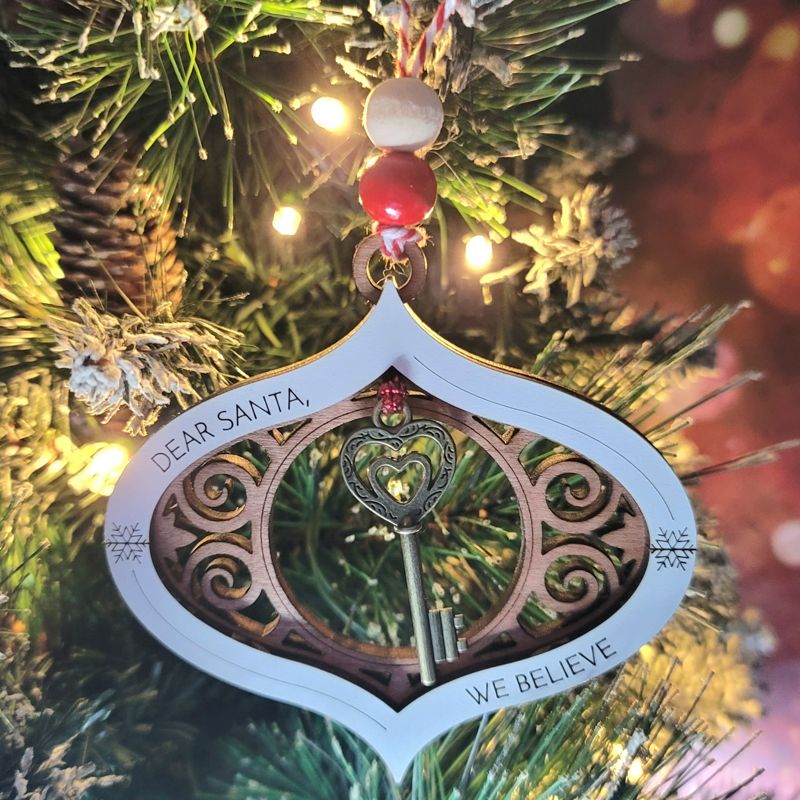Santa’s Magic Key Laser Cut Ornament - Personalized Christmas Keepsake