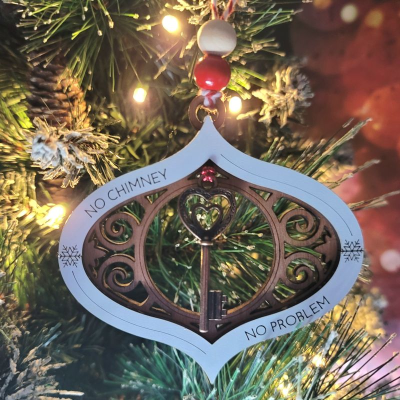 Santa’s Magic Key Laser Cut Ornament - Personalized Christmas Keepsake
