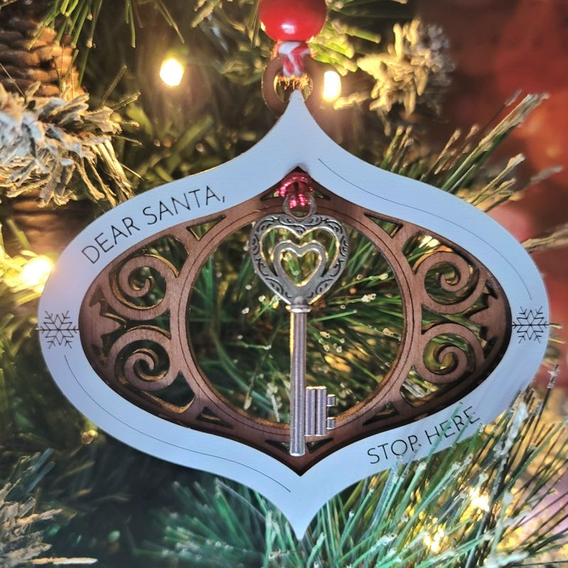 Santa’s Magic Key Laser Cut Ornament - Personalized Christmas Keepsake