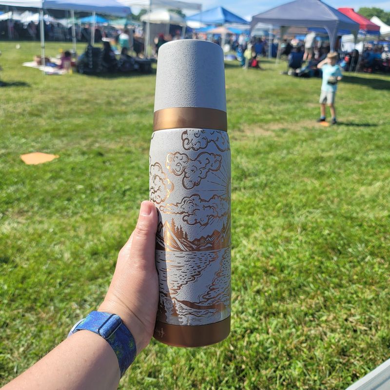 Exclusive 25oz Stanley Ash Bronze Thermos with Mountain Engraving