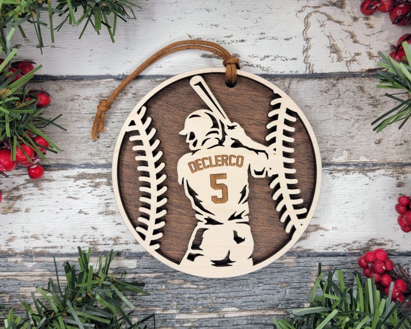 Personalized Softball-Themed Christmas Ornament