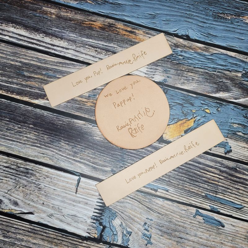Personalized Leather Coasters with Handwritten Engravings ✨📜