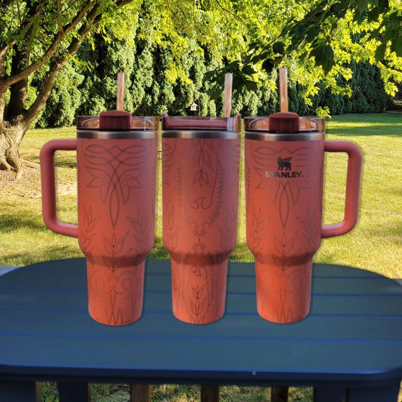 Yeehaw! Western Cowboy Boot Stitching Engraved Tumbler (30oz Fog | Design Only)