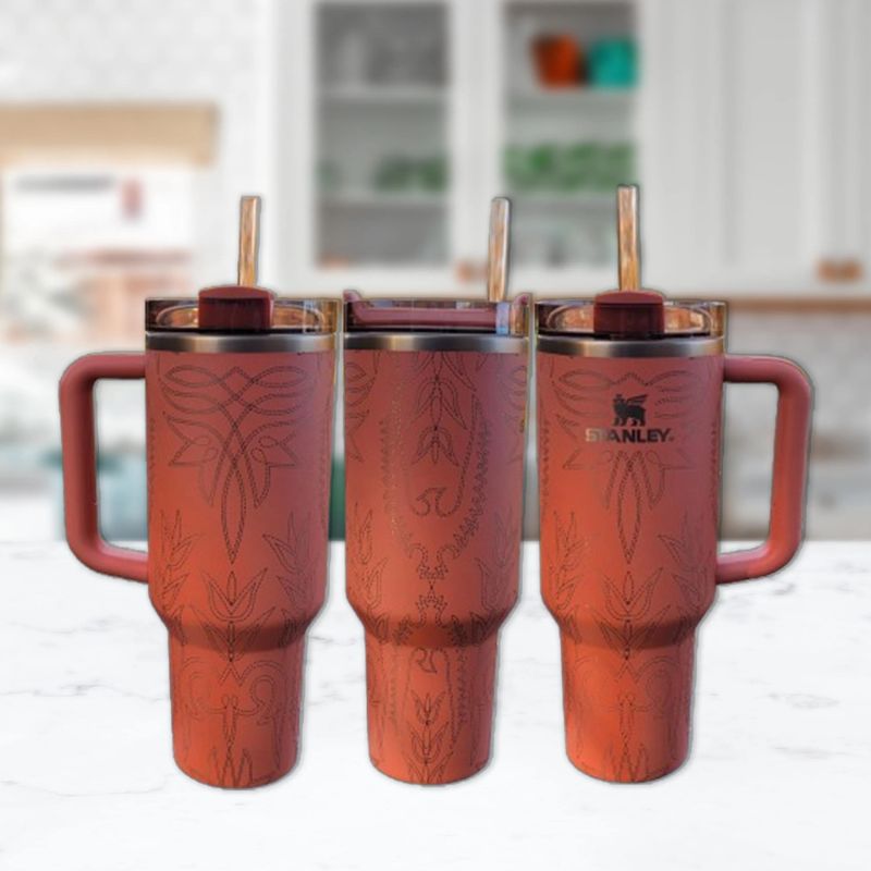 Yeehaw! Western Cowboy Boot Stitching Engraved Tumbler (30oz Fog | Design Only)