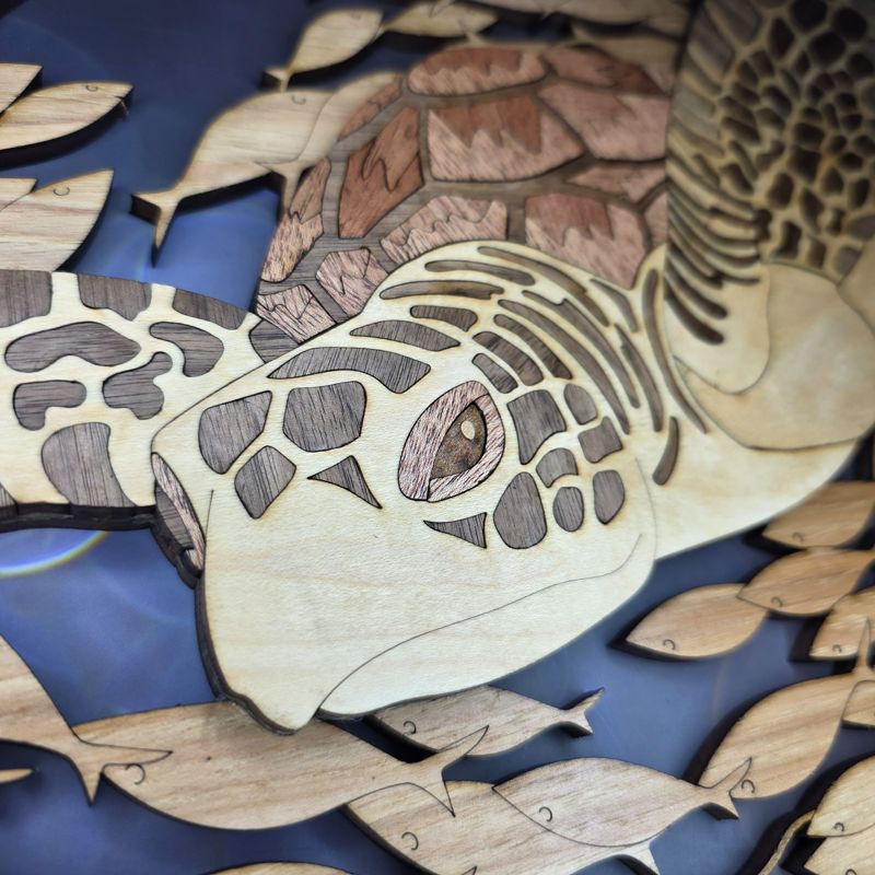 Sea Turtle Mini Quilt - Handmade Ocean Animal Wall Art - Unique Coastal Decor - Quilted Sea Life Gift - One of a Kind Sea Turtle Panel