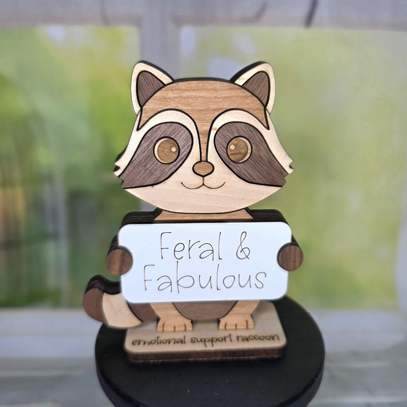 Emotional Support Animal — Personalized Laser Cut Hardwood Figurine