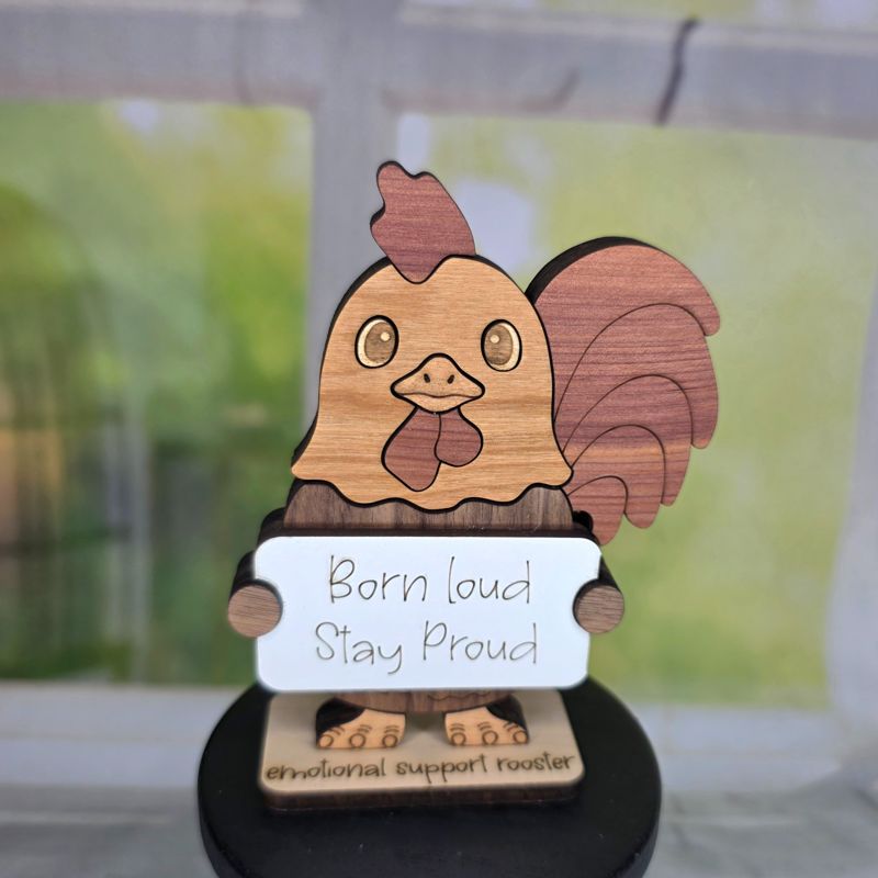 Emotional Support Animal — Personalized Laser Cut Hardwood Figurine