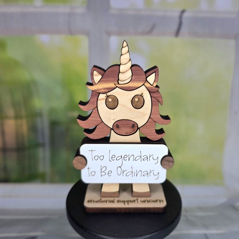 Emotional Support Animal — Personalized Laser Cut Hardwood Figurine