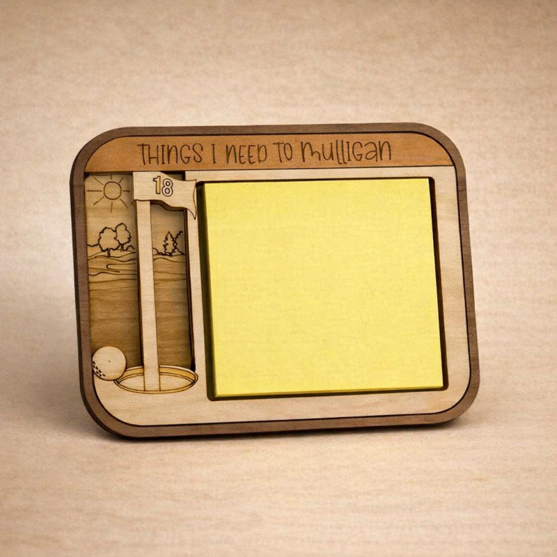 "Things I Need to Mulligan" golf sticky note holder