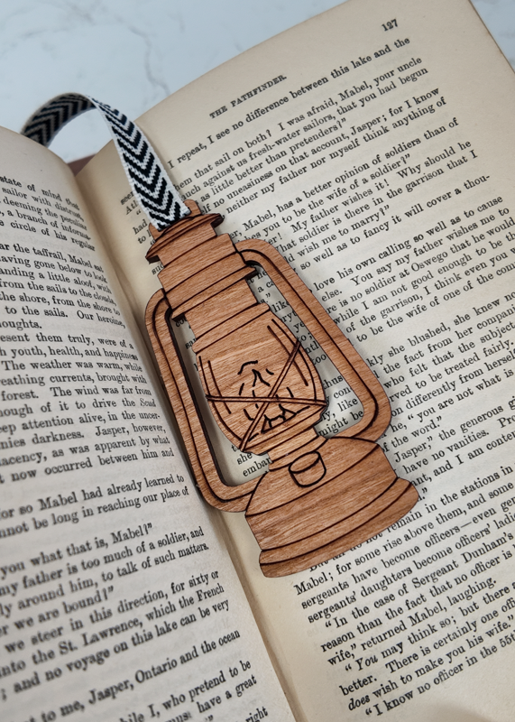 Camping Bookmark — Laser-Engraved Wood 🏕️