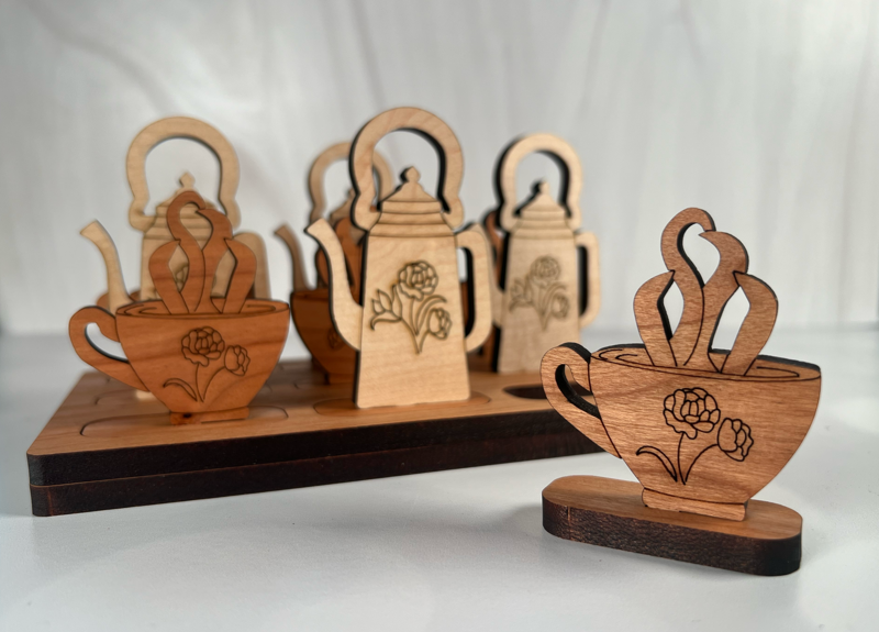 Handmade Wood Tic Tac Toe Game Set