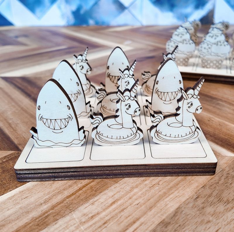 Handmade Wood Tic Tac Toe Game Set
