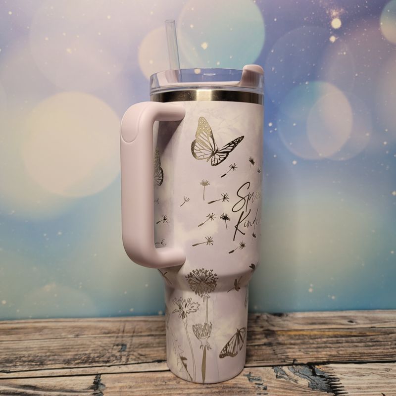 Butterfly Stanley, **FREE KEYCHAIN**,Dragonfly Stanley, Engraved 40 oz Tumbler, Stanley Sprinkle Kindness, Quencher H2.0, Personalized (30oz Fog H2.0)