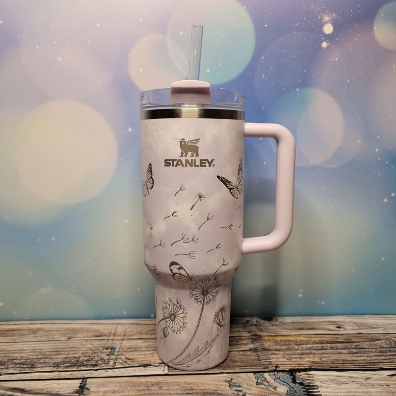 Butterfly Stanley, **FREE KEYCHAIN**,Dragonfly Stanley, Engraved 40 oz Tumbler, Stanley Sprinkle Kindness, Quencher H2.0, Personalized (30oz Fog H2.0)