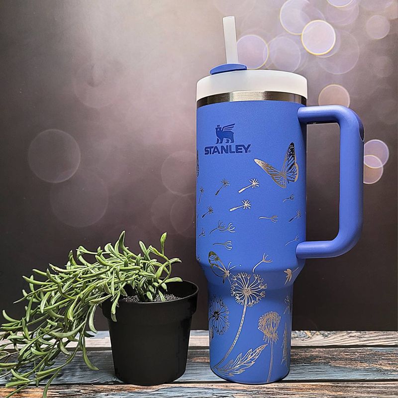 Butterfly Stanley, **FREE KEYCHAIN**,Dragonfly Stanley, Engraved 40 oz Tumbler, Stanley Sprinkle Kindness, Quencher H2.0, Personalized (30oz Fog H2.0)