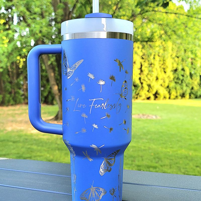 Butterfly Stanley, **FREE KEYCHAIN**,Dragonfly Stanley, Engraved 40 oz Tumbler, Stanley Sprinkle Kindness, Quencher H2.0, Personalized (30oz Fog H2.0)