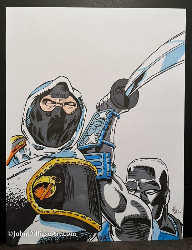 G.I. Joe Snake Eyes and Storm Shadow ORIGINAL Marker Drawing 8.5 x 11 -- From the Sketchbook