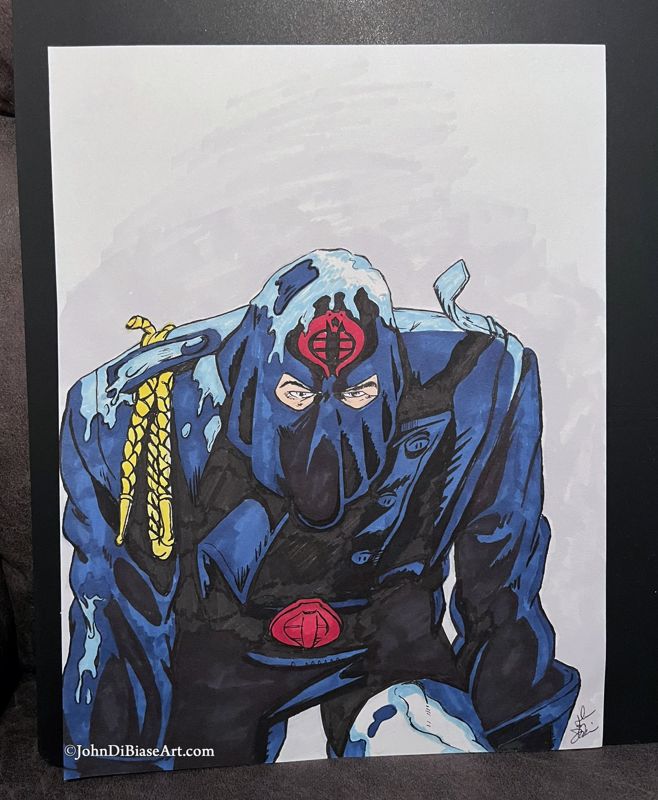 G.I. Joe Cobra Commander ORIGINAL Marker Drawing 8.5 x 11 -- From the Sketchbook
