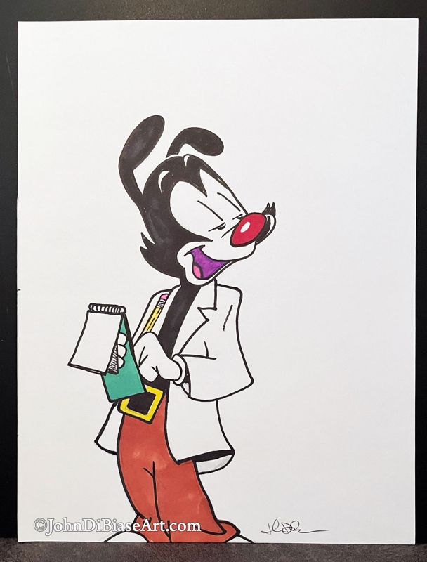 Yakko Warner (Rob Paulsen) Animaniacs ORIGINAL Marker Drawing 8.5 x 11 -- From the Sketchbook