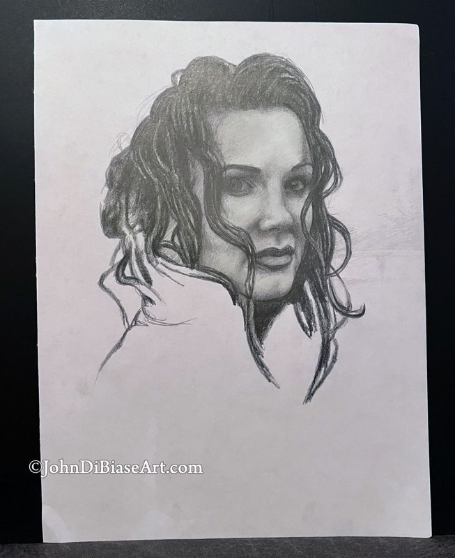 Tiffany Arbuckle "Plumb" ORIGINAL Pencil Drawing 8.5 x 11 -- From the Sketchbook