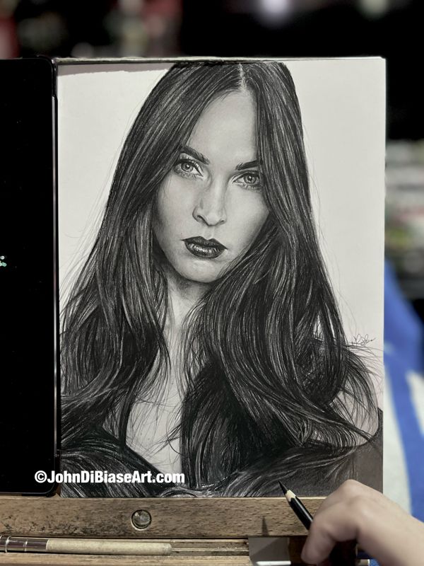Megan Fox Original Portrait Drawing (NOT a print) 9 x 12