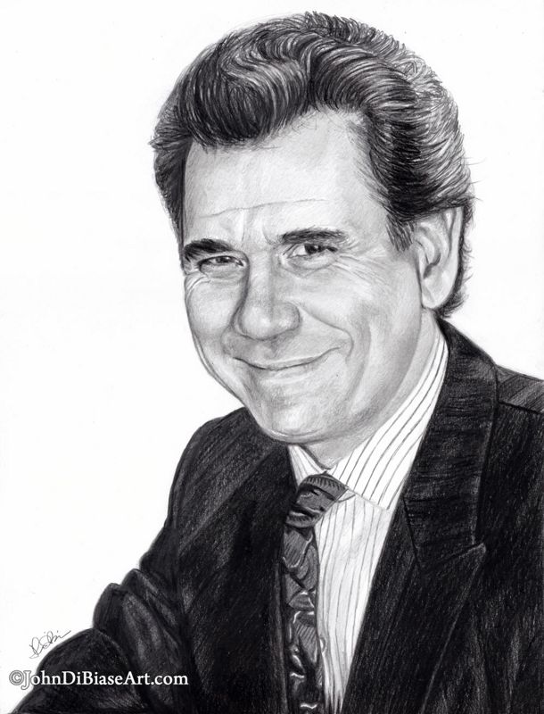 Dan Fielding (John Larroquette) from Night Court Graphite Pencil Drawing Print 8.5 x 11
