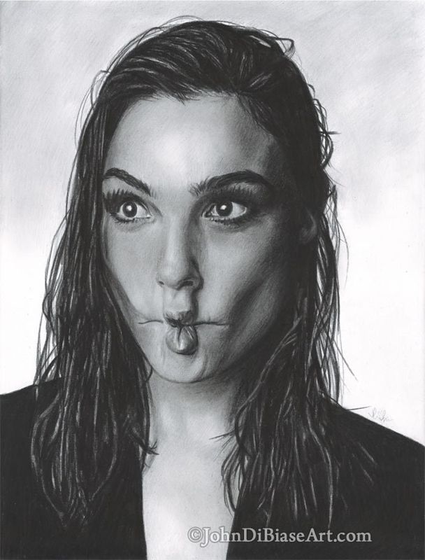 Gal Gadot Pencil Drawing Print (Wonder Woman / Justice League) 8.5 x 11
