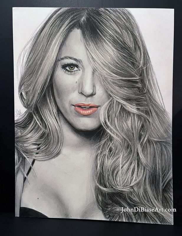 Blake Lively (The Shallows, Age of Adaline, Gossip Girl, Green Lantern) Original Portrait Drawing (NOT a print) 9 x 12