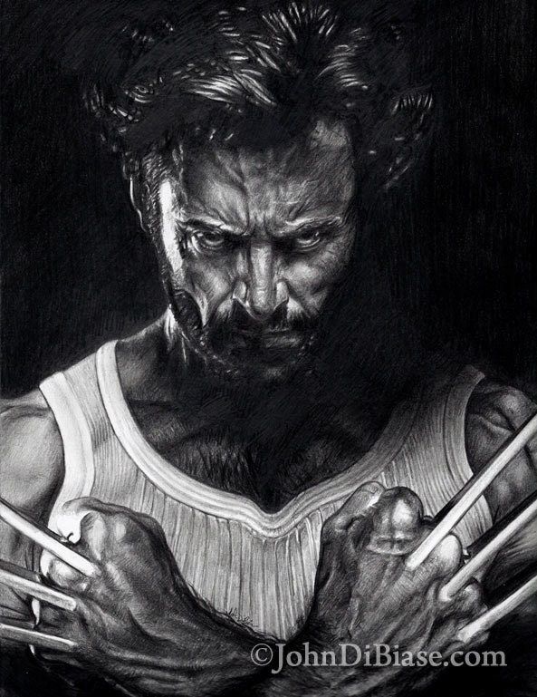 Drawing Print of Hugh Jackman as The Wolverine