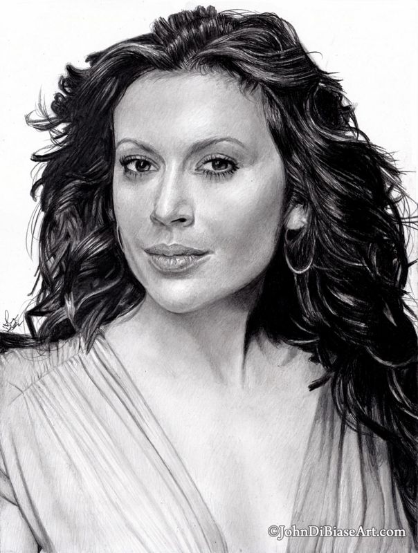 Alyssa Milano (2024) Drawing Print 8.5 x 11