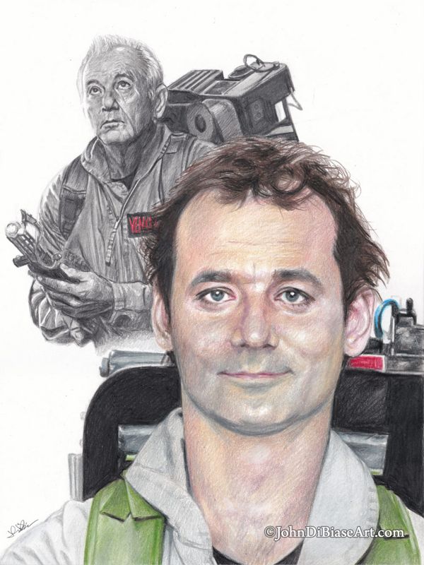 Bill Murray as Peter Venkman in Ghostbusters and Ghostbusters: Frozen Empire Colored Pencil Drawing Print 8.5 x 11
