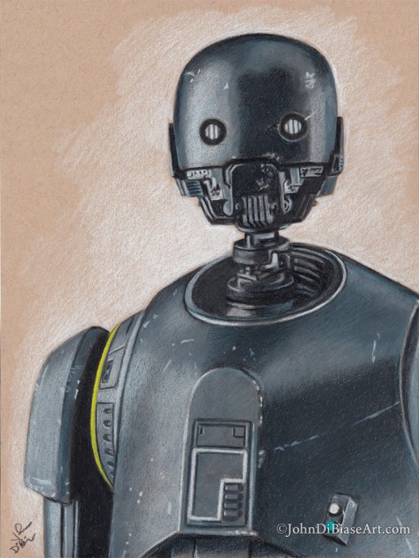 K-2SO Star Wars: Rogue One (Alan Tudyk) Colored Pencil Drawing Print 8.5 x 11