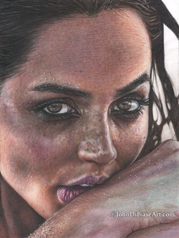 Ana De Armas Colored Pencil Drawing Print 8.5 x 11